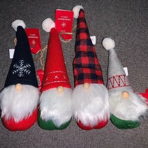4 Target Ornaments Santa Gnomes W Colorful Hats
